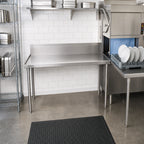 Thumbnail image #2 for John Boos EDTC8-S30-R48-X 48-Inch x 30-Inch Clean Straight Dishtable, Left-to-Right, 18-Gauge 300 Series Stainless Steel, 10-Inch Boxed Backsplash