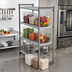 Thumbnail image #2 for Cambro Camshelving Basics Plus 4-Tier Vented Stationary Starter Unit, 18 x 48 x 64 Inches, Brushed Graphite