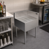 Thumbnail image #2 for Krowne Royal Series Freestanding Stainless Steel Underbar Corner Drainboard with Right End Return, 24 x 24 x 36-1/2 Inches