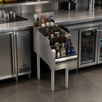 Thumbnail image #2 for Krowne Royal Series KR24-12RD Freestanding Stainless Steel Underbar Liquor Bottle Display, 12-Bottle Capacity, 4 Steps with Guard Rails