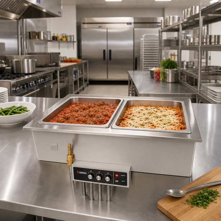 Product image #2 for Drop-In Modular/Ganged Heated Well for 2 Full-Size Pans, Wet or Dry, Insulated with Manifold Drains