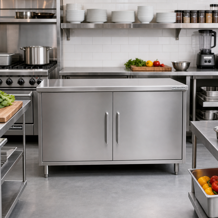 Product image #2 for Spec-Master 72-Inch Stainless Steel Plate Cabinet with Hinged Doors