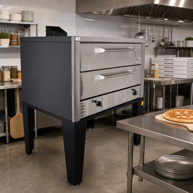 Product image #2 for Peerless CW61P Double-Deck Gas Pizza Oven with 42 x 32 Inch Hearth Stone Decks