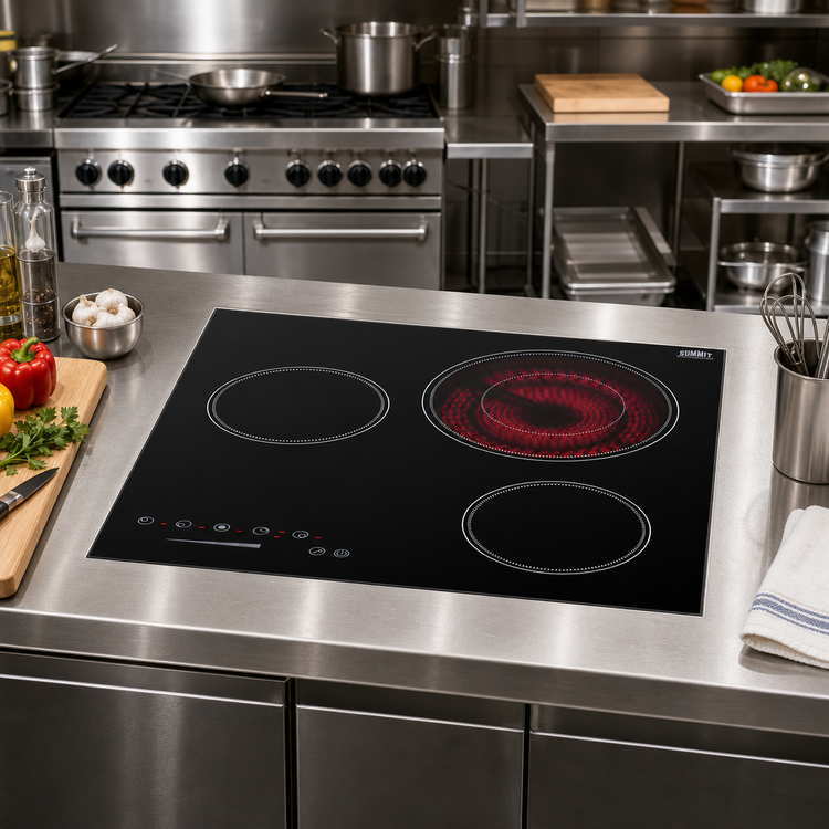 Product image #2 for Summit Commercial 36-Inch Built-In Electric Radiant Cooktop with 5 Elements, Black Ceramic Glass