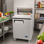 Thumbnail image #2 for Atosa MSF8301GR One-Section Sandwich/Salad Prep Table Refrigerator, 8 1/6 Pans, Stainless Steel, 7.2 Cu. Ft.