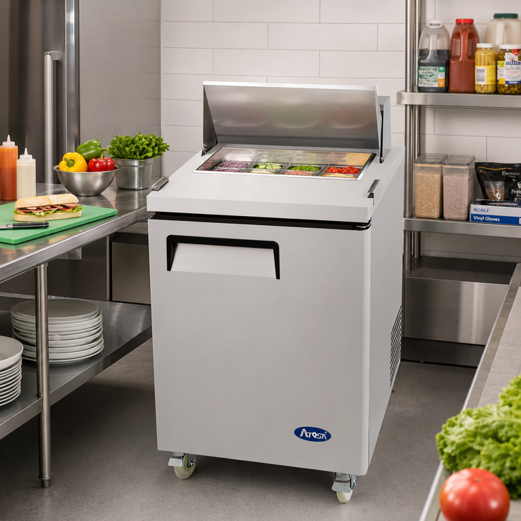 Product image #2 for Atosa One-Section Sandwich/Salad Prep Table Refrigerator with 8 Included 1/6 Pans