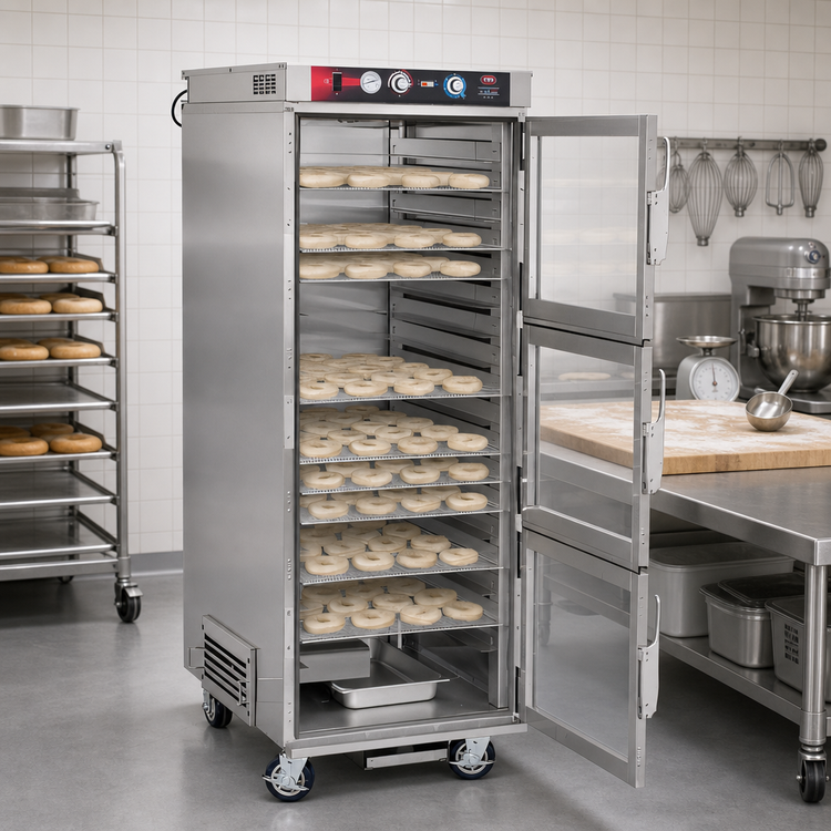 Product image #2 for FWE ETC-2333-18PH Non-Insulated Stainless Steel Proofer/Heated Holding Cabinet for 18 Donut Screens