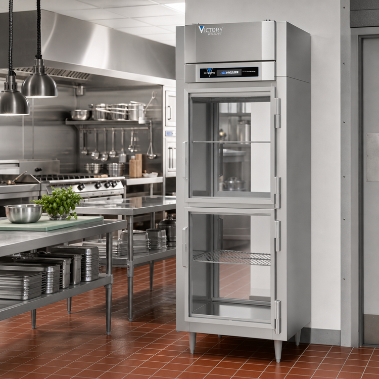 Product image #3 for Victory UltraSpec™ Pass-Thru One-Section 4-Door Glass Freezer, 26.2 Cu. Ft., Self-Contained