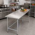 Thumbnail image #2 for 60-Inch x 14-Inch 18-Gauge 400-Series Stainless Steel Work Table with Galvanized Legs