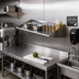 Thumbnail image #2 for 42 Inch Wall-Mounted Solid Stainless Steel Slanted Rack Shelf with 2-Inch Splash Guards