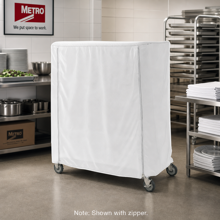 Product image #2 for Metro Queen Mary/Banquet Cart Cover, 48 x 18 x 62 Inches, Uncoated Knitted Polyester, White