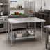 Thumbnail image #2 for Sapphire Manufacturing 60 x 36 Inch Stainless Steel Work Table with Adjustable Galvanized Undershelf