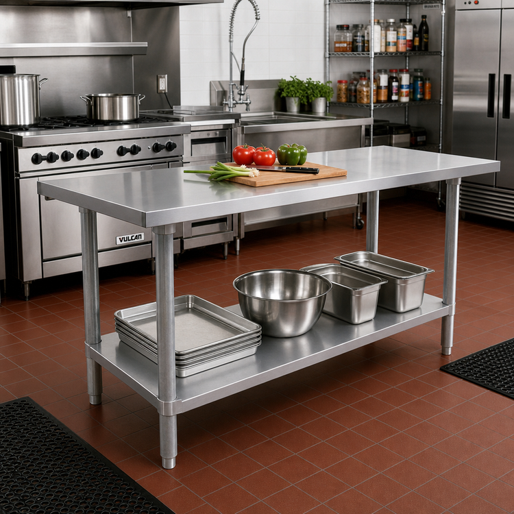 Product image #2 for 72-Inch x 30-Inch Stainless Steel Work Table with Undershelf