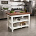 Thumbnail image #3 for John Boos 36-Inch x 25-Inch American Black Walnut Edge Grain Wood Top Work Table with Painted Base and Two Slatted Undershelves