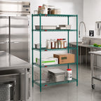 Thumbnail image #2 for Eagle Group Valu-Gard A5-74-1842VG 5-Tier Add-On Wire Shelving Unit, 42"W x 18"D x 74"H, Green Epoxy