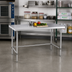 Thumbnail image #2 for Sapphire 60-Inch x 24-Inch 18-Gauge 430 Stainless Steel Flat Top Work Table with Open Base and Beveled Square Edge