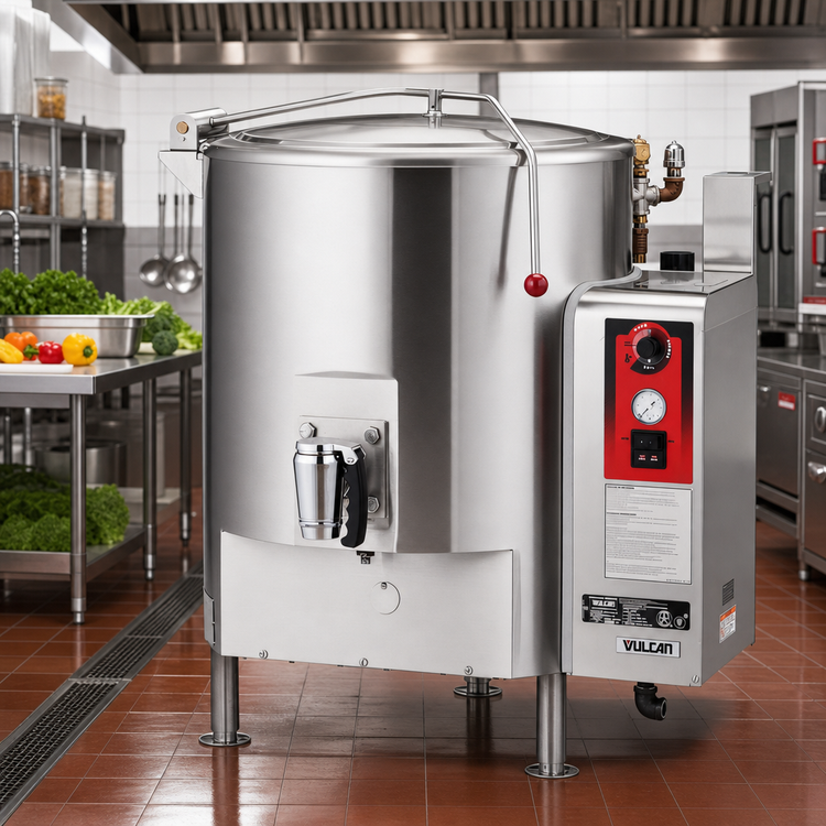 Product image #3 for Vulcan Fully Jacketed 150-Gallon Direct Stationary Steam Kettle