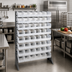 Thumbnail image #2 for Quantum Single-Sided Rail Rack Storage System with 16 Rails and 48 Clear Bins
