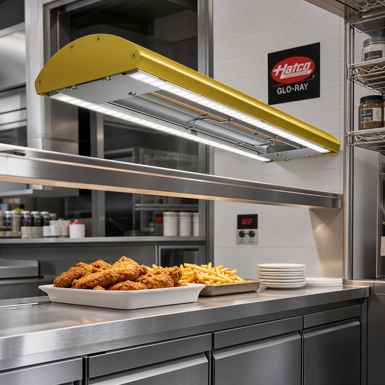 Product image #2 for Hatco Glo-Ray Curved Lighted Infrared Strip Heater, 72 Inch, Dual LED Lights