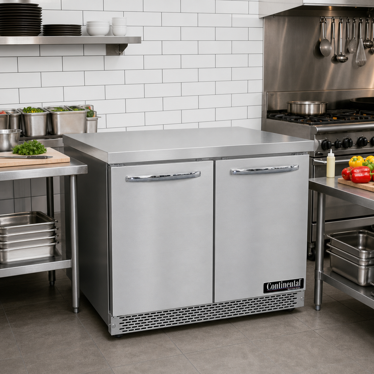 Product image #2 for Continental Refrigerator SWF36N-FB 36-Inch Front-Breathing 2-Section Work Top Freezer with Doors