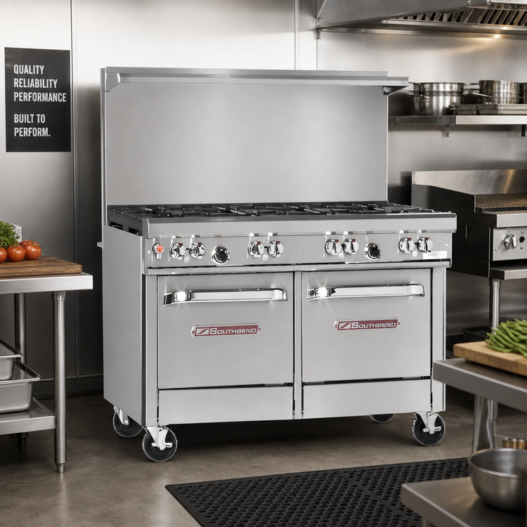 Product image #2 for Southbend Ultimate 48-Inch Gas Restaurant Range with 7 Open Burners and 2 Space Saver Ovens