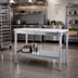 Thumbnail image #2 for New Age 84-Inch x 30-Inch Poly Top Work Table with Aluminum Open Base