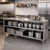 Thumbnail image #2 for John Boos Open Front Stainless Steel Dish Cabinet with Mid-Shelf, 96 x 18 x 35 Inches