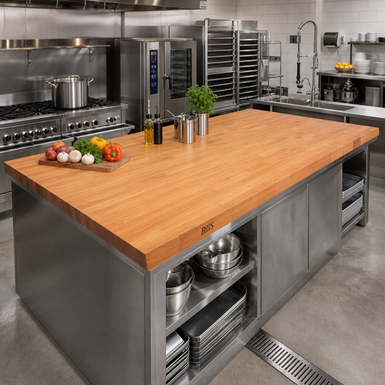 Product image #2 for Boos Block American Cherry Blended Edge Grain Kitchen Countertop, 120 x 38 x 1-1/2 Inch, Penetrating Oil Finish