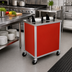 Thumbnail image #2 for Atlas Metal Mobile Enclosed Unheated Plate Dispenser with 2 Self-Elevating Tubes, 10-12 Inch Round Plate Capacity