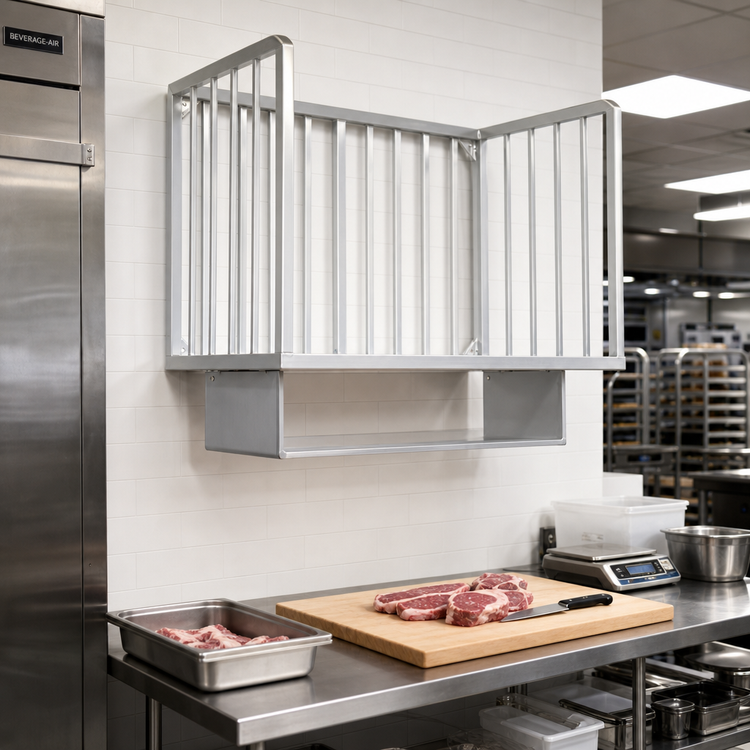 Product image #2 for John Boos Wall-Mount Aluminum Meat Boat Rack, 96 x 20 Inches