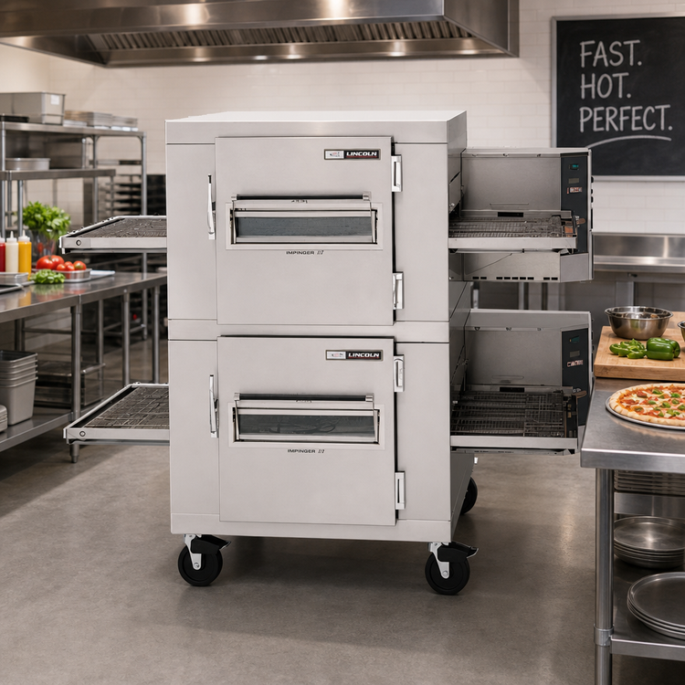 Product image #2 for Lincoln Impinger I FastBake Double-Stack Electric Conveyor Oven Package