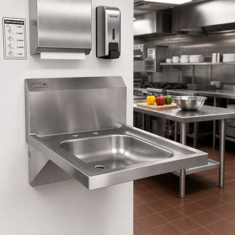 Product image #2 for John Boos Pro-Bowl Wall-Mount Stainless Steel Hand Sink, 14 x 16 Inch Bowl
