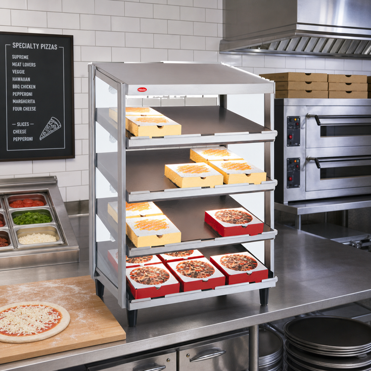 Product image #2 for Hatco Glo-Ray® Countertop Pass-Thru Pizza Warmer with Quad Slant Shelf, 36-Inch x 24-Inch Deep