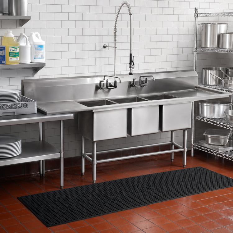 Product image #2 for Eagle Spec-Master FN Series Three-Compartment Sink with 36-Inch Right Drainboard, 91-1/2" W x 27" D