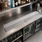 Thumbnail image #2 for John Boos UBDR-42 42-Inch Stainless Steel Underbar Drink Rail with Two Removable Perforated Grates