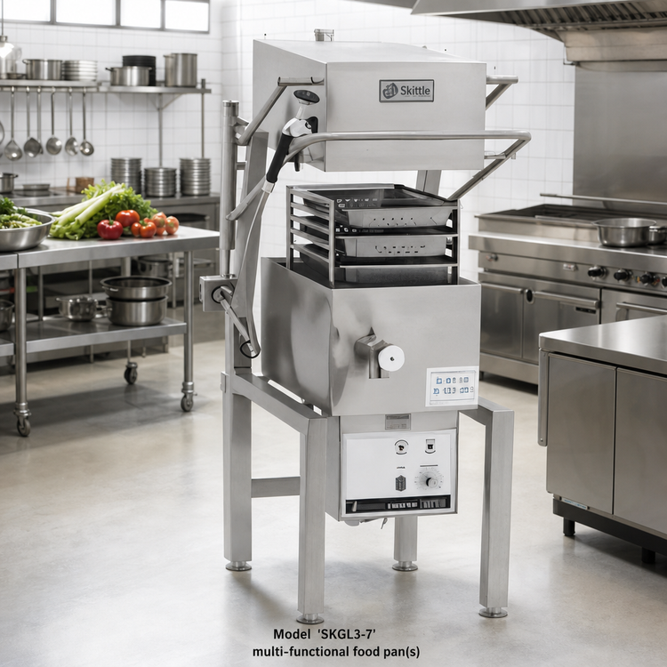 Product image #2 for Skittle SKGL3-7 Gas-Fired Insulated Tilting Multi-Function Cooker with 3-Pan Capacity