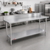 Thumbnail image #2 for Duke 144-Inch x 36-Inch Stainless Steel Work Table with 5-Inch Riser and Undershelf