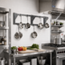 Thumbnail image #2 for Eagle Group 36-Inch Double-Bar Wall-Mounted Stainless Steel Pot Rack with 6 Hooks