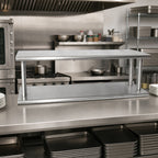 Thumbnail image #2 for BK Resources PTS-2424-2 Double-Tier Pass-Through Shelf, 24 x 24 in, 304 Stainless Steel, Fits Up to 8 in Walls