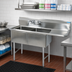 Thumbnail image #2 for BK Resources Two-Compartment Stainless Steel Compartment Sink with Right Drainboard, 54-3/16 Inch Wide