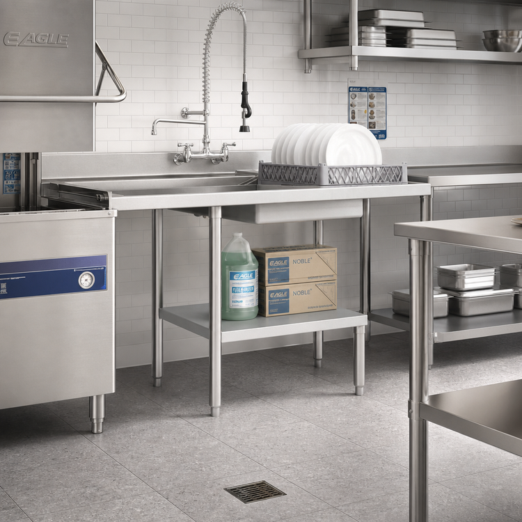 Product image #2 for Eagle Group 24-Inch x 24-Inch Galvanized Dishtable Undershelf