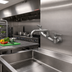 Thumbnail image #2 for T&S Brass 8-Inch Wall-Mount Sink Mixing Faucet with 8-Inch Swing Nozzle and Lever Handles