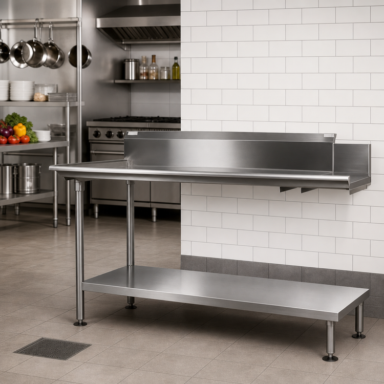 Product image #2 for John Boos 60-Inch Stainless Steel Dishtable Undershelf with Adjustable Bullet Feet