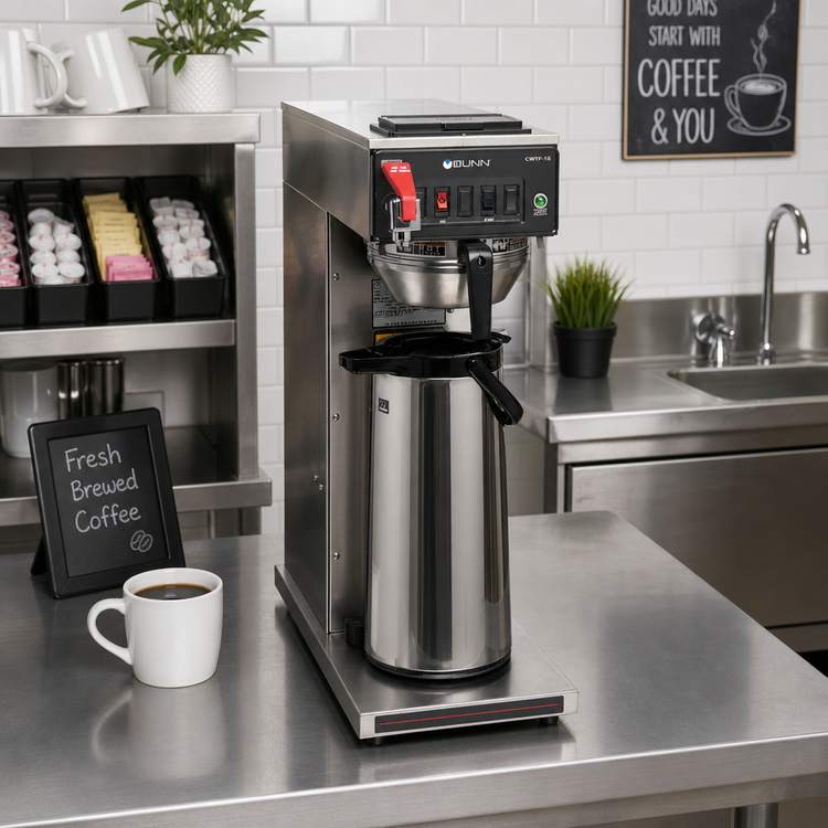 Product image #2 for BUNN CWTF15-APS Automatic Airpot Coffee Brewer with Hot Water Faucet, 3.8 Gallons per Hour