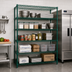 Thumbnail image #2 for Stationary 5-Shelf Wire Shelving Starter Kit, 72-Inch W x 12-Inch D x 86-Inch H, Green Epoxy Coated