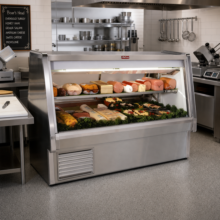 Product image #2 for Howard-McCray 34E Series SC-CDS34E-8-S-LED Self-Contained Full-Service Deli Meat & Cheese Service Case, 100.5-Inch Stainless Steel, LED