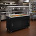 Thumbnail image #2 for 2-Series Affordable Portable™ 4-Pan Non-Refrigerated Mobile Cold Food Station with Buffet Breath Guard and Storage Base with Sliding Doors, Black, 60-Inch