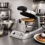 Thumbnail image #3 for Waring WWD180X Single Countertop Commercial Round Waffle Maker with Rotary Baking, Nonstick Cast-Iron Grids, and Thermostatic Controls
