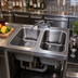 Thumbnail image #2 for Advance Tabco Bar King (Supreme) DBS-2 Drop-In 2-Compartment Stainless Steel Bar Sink with Faucet and Overflow Pipes