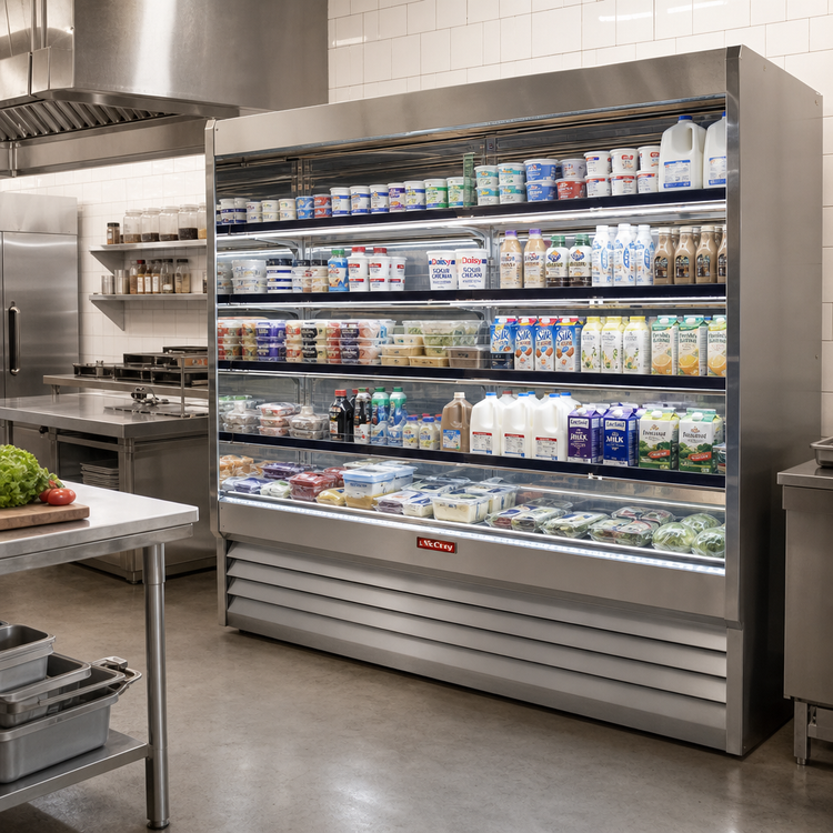 Product image #2 for Howard-McCray 35E Series Dairy Open Merchandiser, 147-Inch Wide, 78.5-Inch High, Remote Refrigeration, Stainless Steel, LED